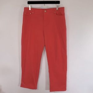 Jones New York Ankle High Waist Straight Leg Women’s Size 16 Red Stretch Pants